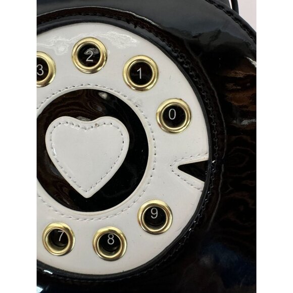 Retro Black & White Telephone Handbag With Heart Dial & Functional Cord - Picture 15 of 16